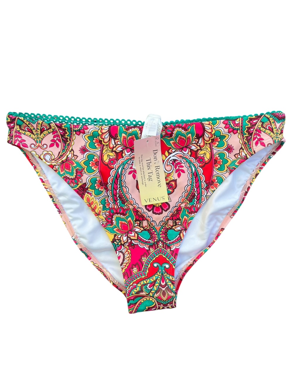 VENUS NWT Paisley Bikini Bottom Large Boho Tropical Swim NEW Size Large